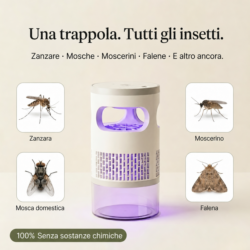 MosquiSafe Trappola Silenziosa per Zanzare
